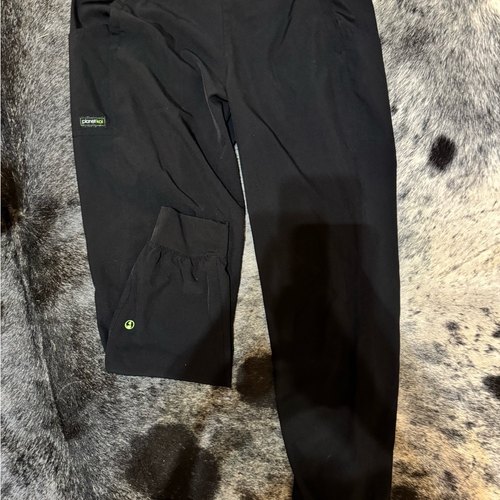Black scrub joggers